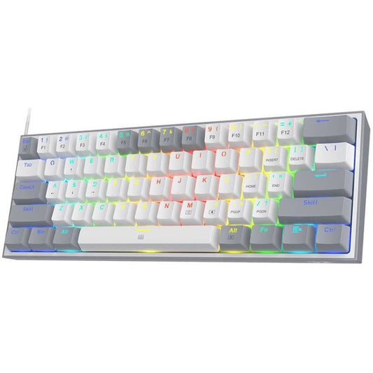 Tastatura Gaming Redragon Fizz Pro RGB White Grey Mecanica Red Switch